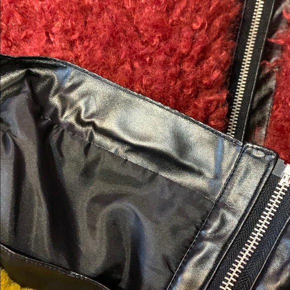 Green Mustard Multicolor Block Lined Faux Fur Jacket - Picture 9 of 9